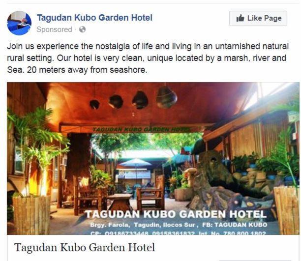 Tagudin Tagudan Kubo Garden Hotel מראה חיצוני תמונה